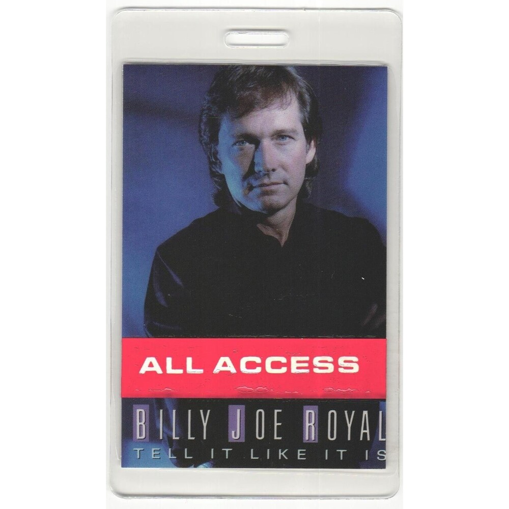 Vintage 1989 Billy Joe Royal Concert Laminate Backstage Pass All Access